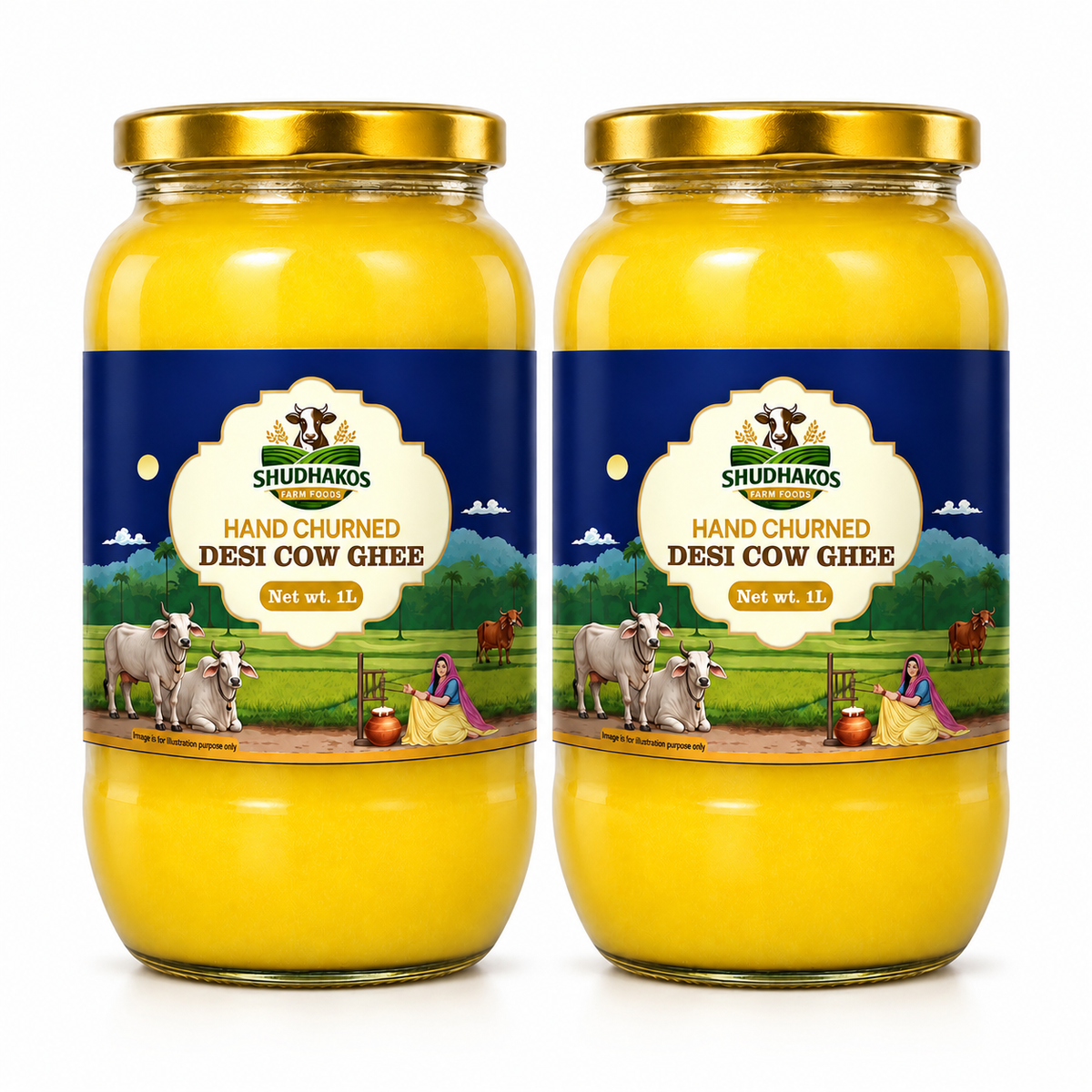 SHUDHAKOS Hand Churned Desi Cow Ghee 1L PO2